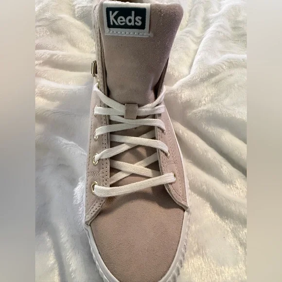 Keds Suede High-Tops in Beige and Sage - Picture 4 of 7